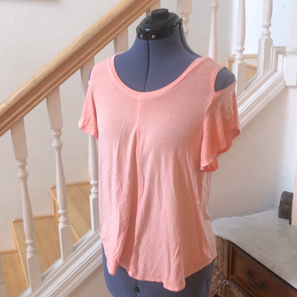 American Eagle Soft&Sexy Pastel Pink Off The Shoulder T-Shirt Size S